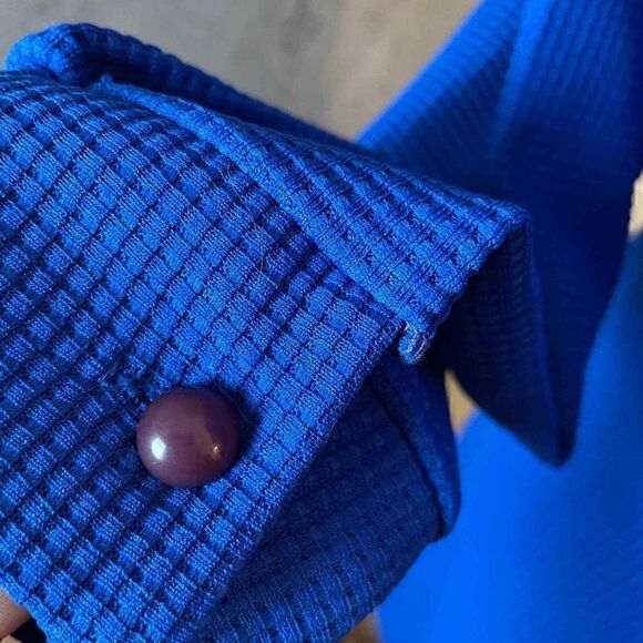 Vintage Blue Mod Sears Dress 70's - Picture 4 of 8